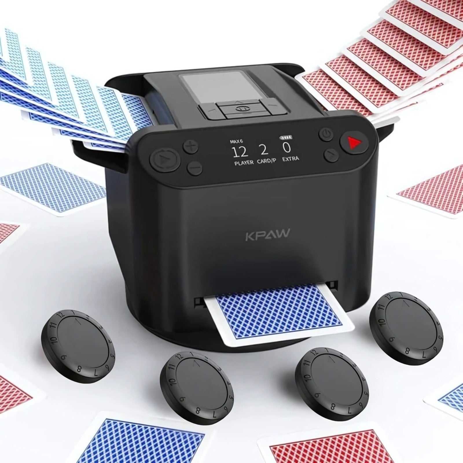 2-in-1 Automatic Card Shuffler & Dealer | MAX 6 Poker Provoke 2-in-1 Automatic Card Shuffler & Dealer | MAX 6 Poker Provoke