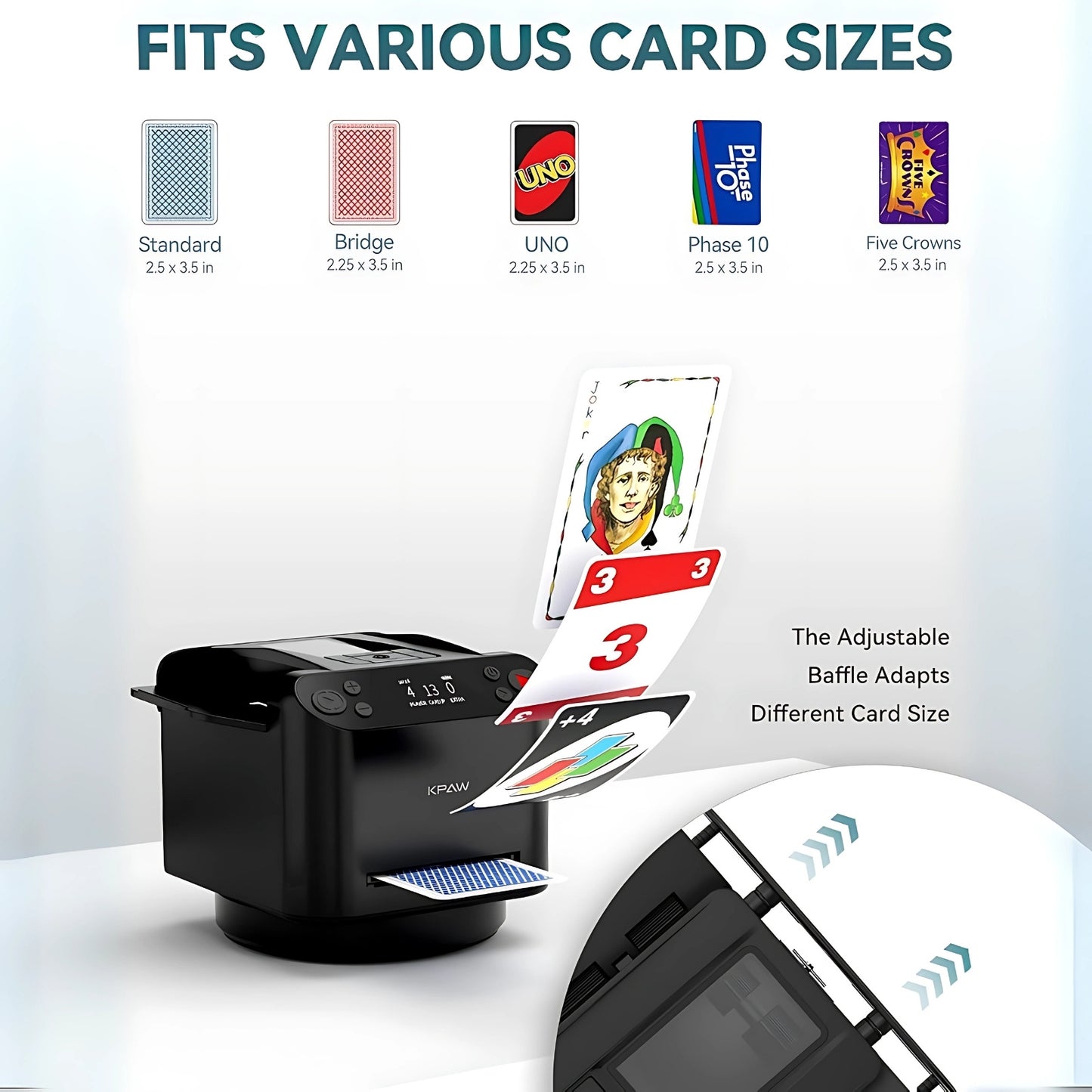 2-in-1 Automatic Card Shuffler & Dealer With 4 Card Drawing Remotes