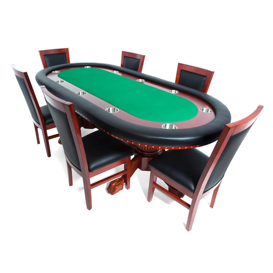 BBO Rockwell Poker Table With 6 Matching Dining Chairs (Dining Top Applicable)