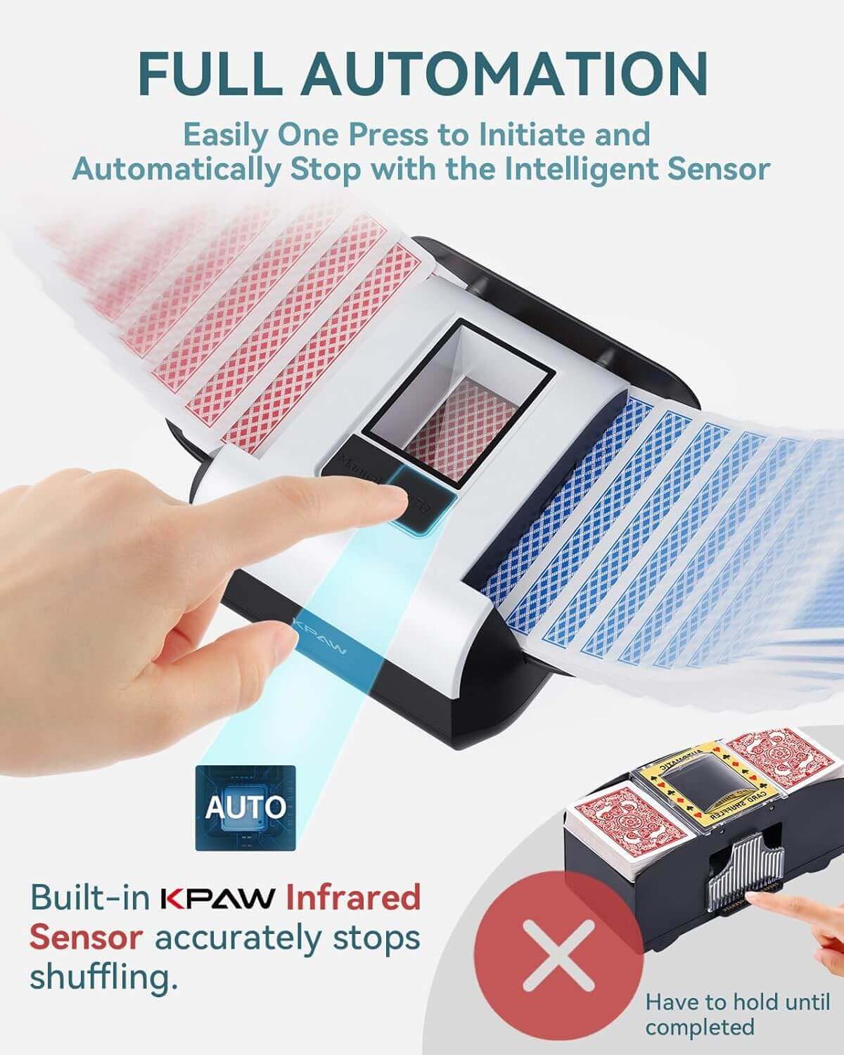 X1 Automatic Card Shuffler One-Press AUTO & Manual Mode