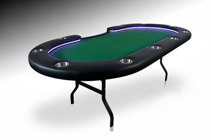 'BBO Aces Pro Alpha Folding 10 Person Oval Poker Table With Chairs Available