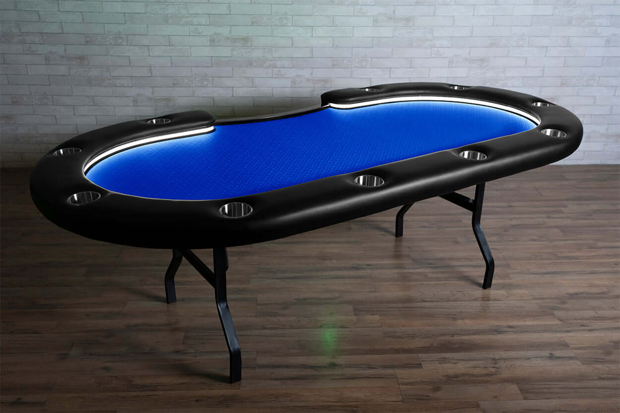 'BBO Aces Pro Alpha Folding 10 Person Oval Poker Table With Chairs Available