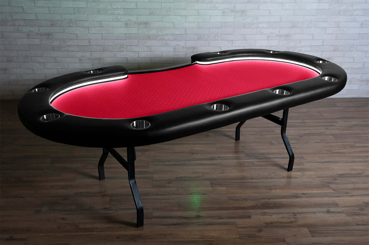 'BBO Aces Pro Alpha Folding 10 Person Oval Poker Table With Chairs Available