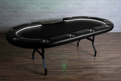 'BBO Aces Pro Alpha Folding 10 Person Oval Poker Table With Chairs Available