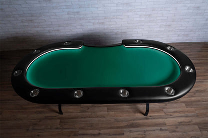 'BBO Aces Pro Alpha Folding 10 Person Oval Poker Table With Chairs Available