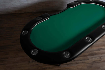 'BBO Aces Pro Alpha Folding 10 Person Oval Poker Table With Chairs Available