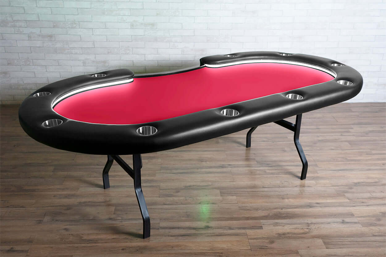 'BBO Aces Pro Alpha Folding 10 Person Oval Poker Table With Chairs Available