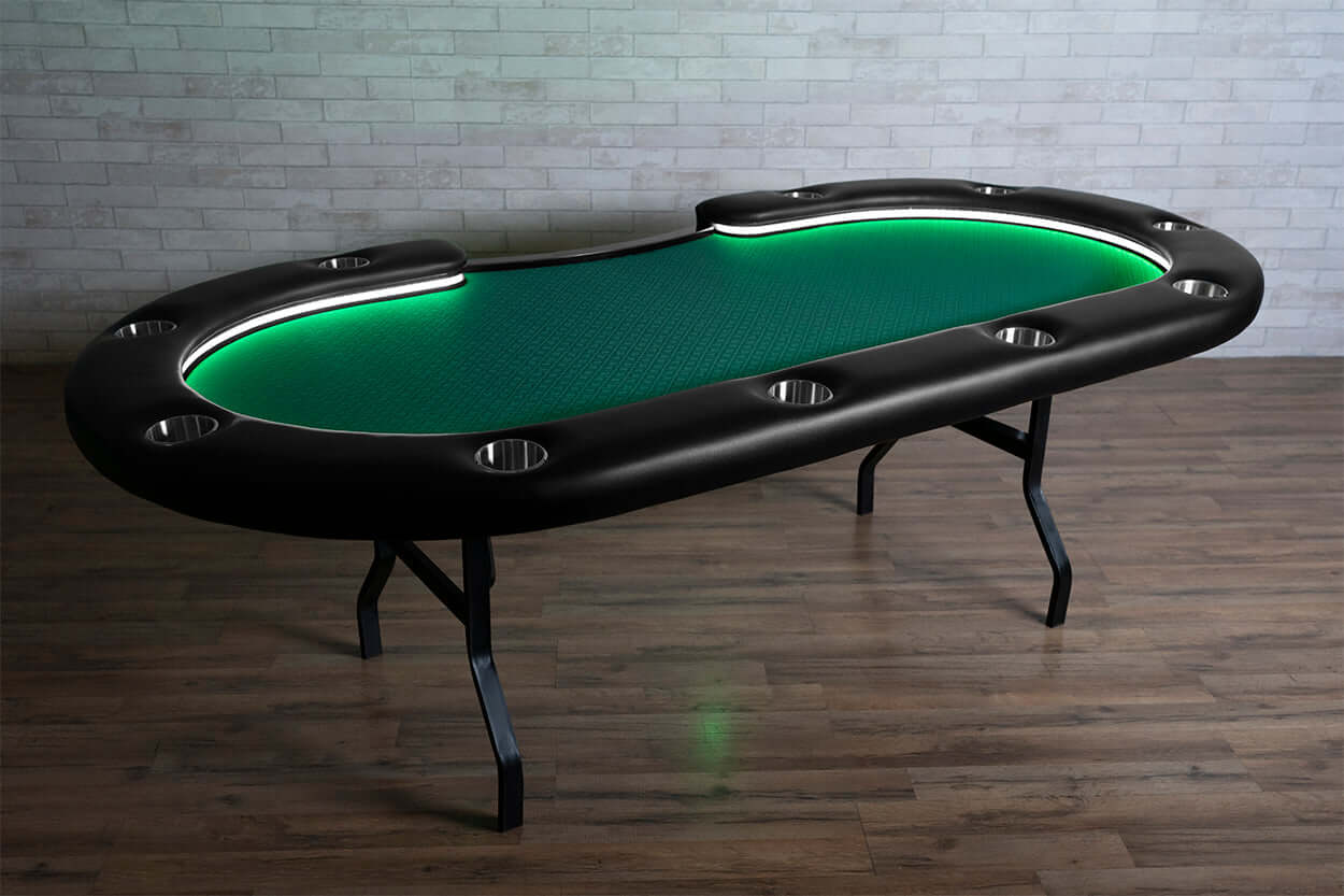 'BBO Aces Pro Alpha Folding 10 Person Oval Poker Table With Chairs Available