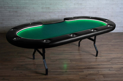 'BBO Aces Pro Alpha Folding 10 Person Oval Poker Table With Chairs Available
