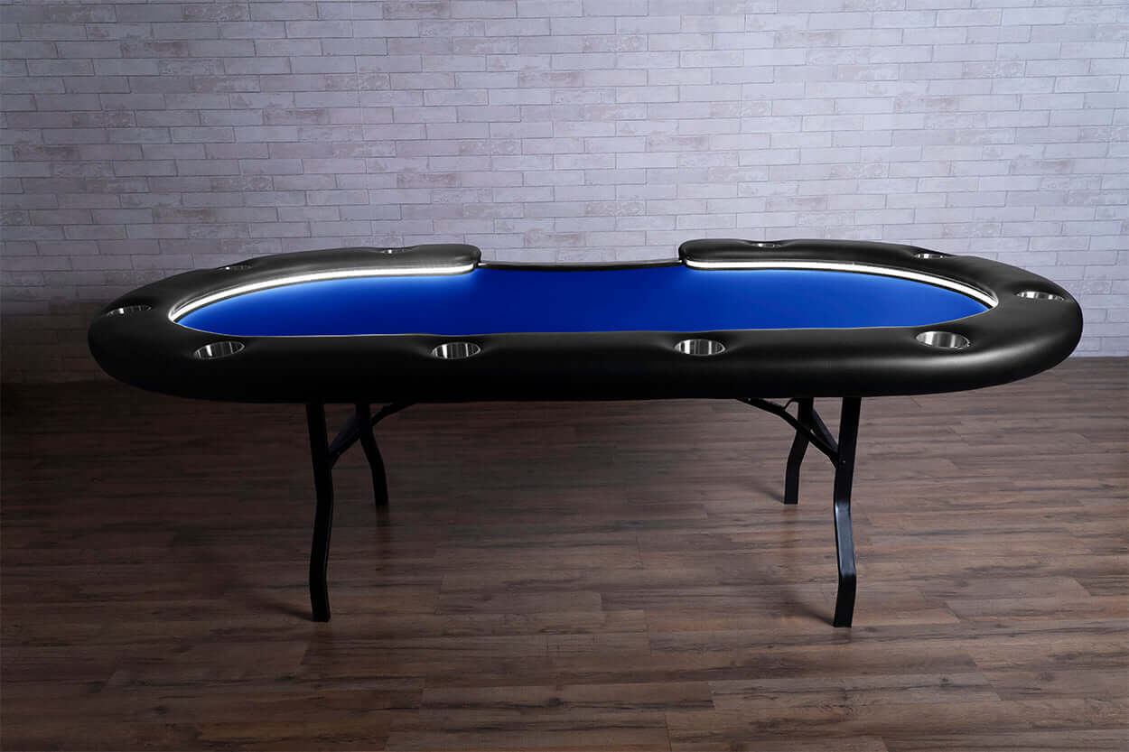 'BBO Aces Pro Alpha Folding 10 Person Oval Poker Table With Chairs Available