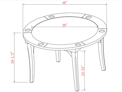 'Ram Folding Game Table - FLDGTBL