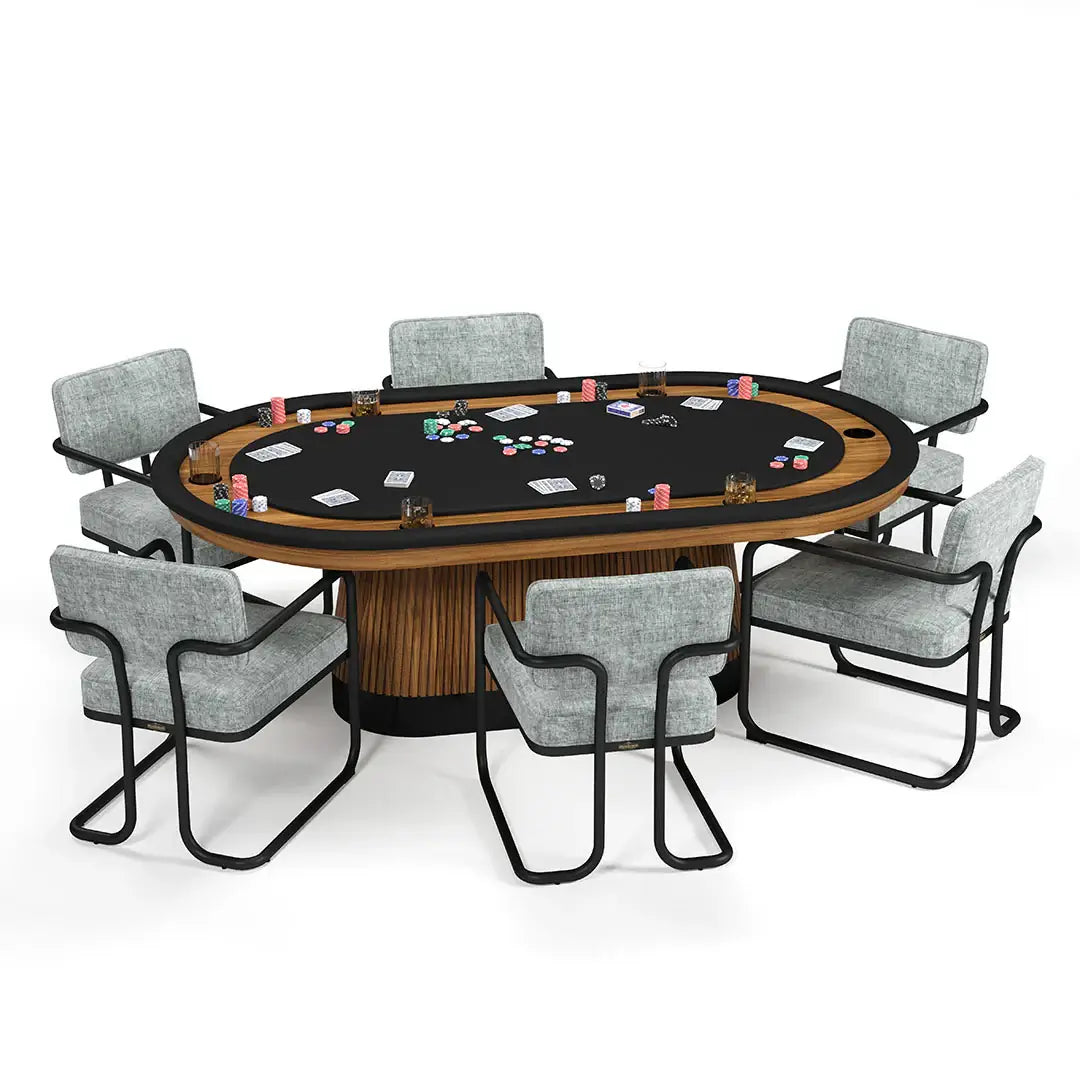 Ram Prohibition Texas Hold'em 6 Person Oval Poker Table With Chairs Available