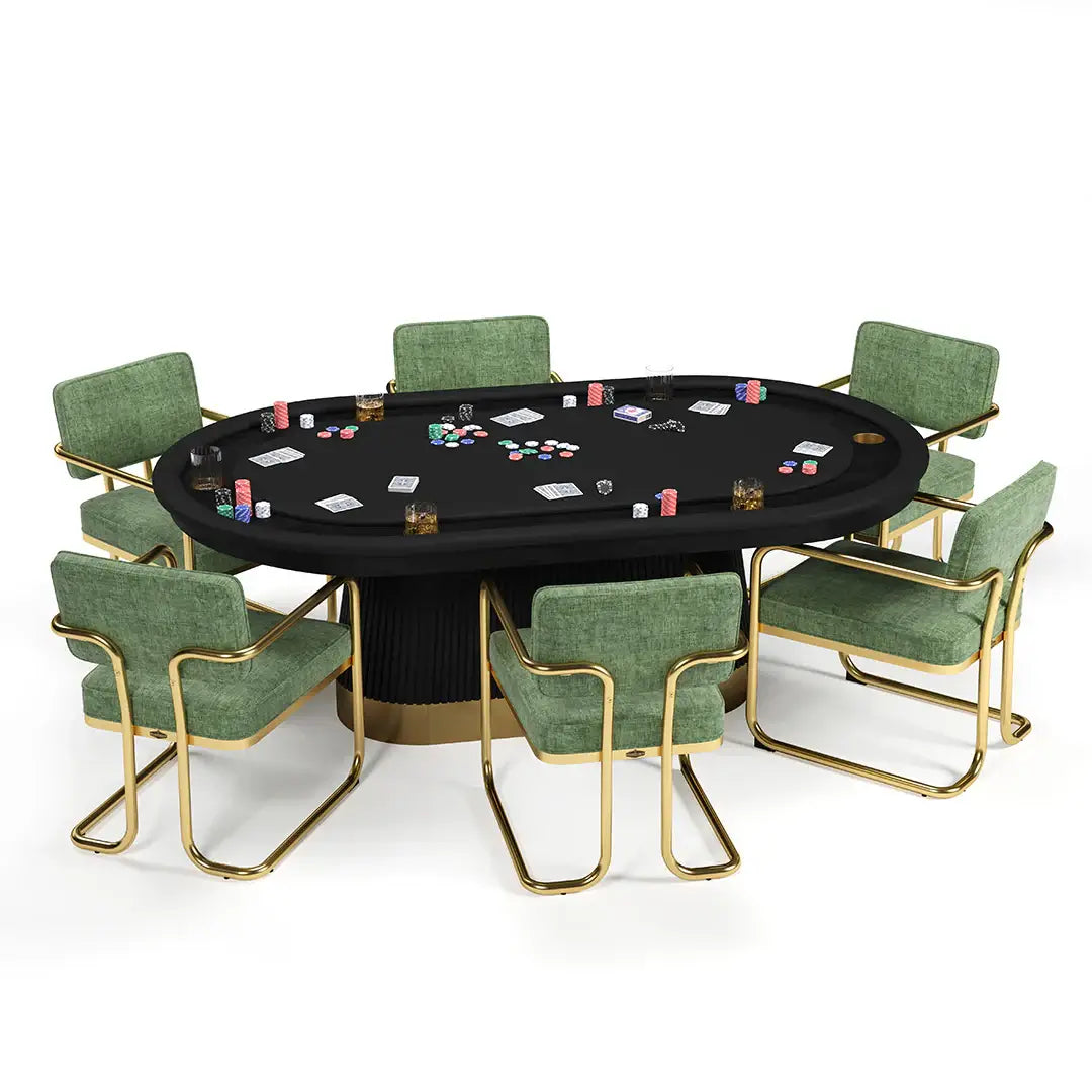 Ram Prohibition Texas Hold'em 6 Person Oval Poker Table With Chairs Available
