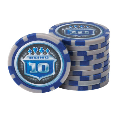 Fat Cat Bling 500ct Poker Chip Set - Blue Chips